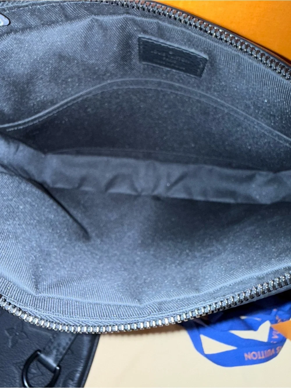 Louis Vuitton Black Embossed Monogram Messenger Set with Strap and Pouch